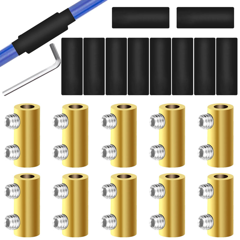 smseace 10Pcs 6 Gauge Wire Connectors with 10Pcs Heat Shrink Tubes,20Pcs Screws and Wrench 6 awg Splicing Quick Wiring Terminal 80 Amp Circuit Connecto 6 AWG-80Amp