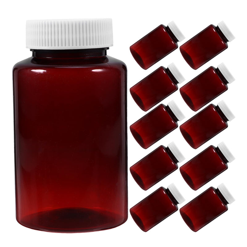 iplusmile 12 Pack Plastic Medicine Bottles with Caps 4.33X2.36X2.36In Empty Pills Medicine Containers Leak-Resistant for Travel and Home Storage 11.00X6.00X6.00CM Dark Red