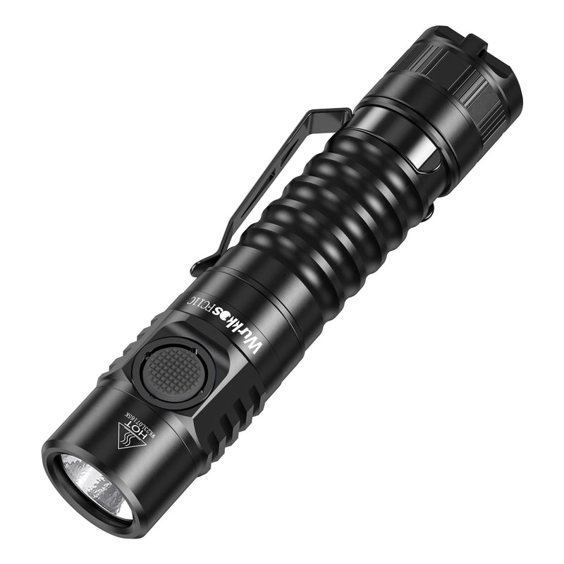 Wurkkos FC11C Led Flashlight Rechargeable High Lumen 1200, Small Powerful Flashlight USB C, Super Bright EDC Flashlight IP68 Waterproof, 155Meters Beam Distance, 90 High CRI (5000K) FC11C Black 5000K