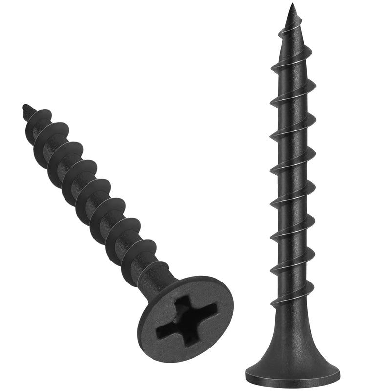 170pcs #6 × 1-1/2 inch Drywall Screws, Black Wood Screws, Coarse Thread Sheetrock Screws, Phillips Head Drive, High Hardness Black Screws for Drywall, Sheetrock, Wood #6 × 1-1/2"(170pcs)