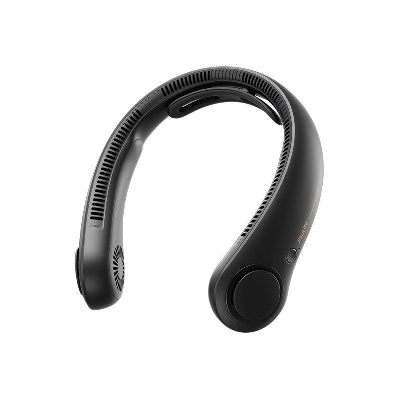 JISULIFE Portable Neck Fan Upgraded, Neckbrace Personal Hands Free, 5 Speed Gears Adjustment, 5000 mAh Wearable Bladeless Quiet Rechargeable for Outdoor Indoor, Gifts for Women Men- Black 5000mAh