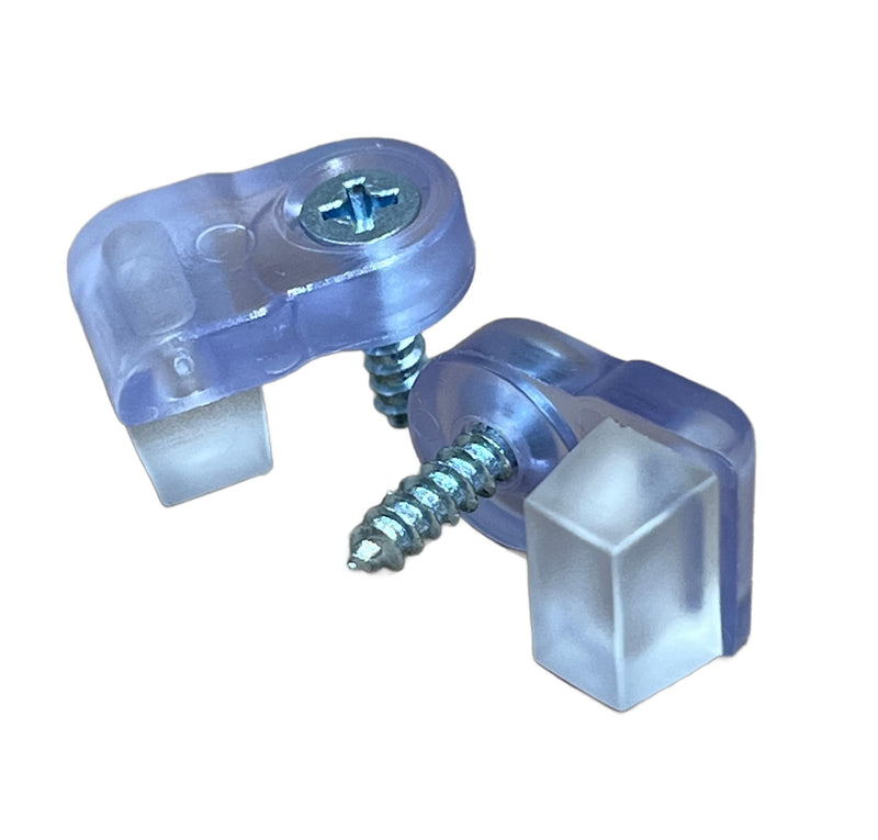 Glass Retainer Clips / “Clear “Glass Clips with All Hardware /Choose Your Offset Size (9/32” 5/32” or 5/16”) 10 Glass Retainer Clips per Order by E.H.C. (5/16" Offset) 5/16" Offset