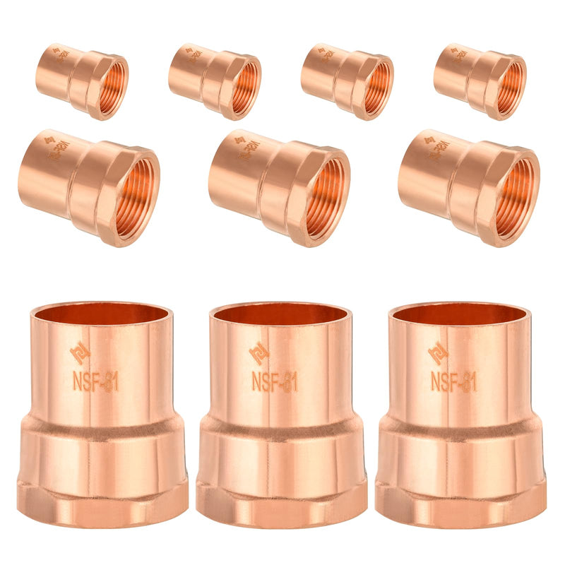 10Pcs EFIELD 1/2"FTG x 1/2"Copper Female Street Adapter(COPPER041-10) 1/2" FTG x Female Street Adapter