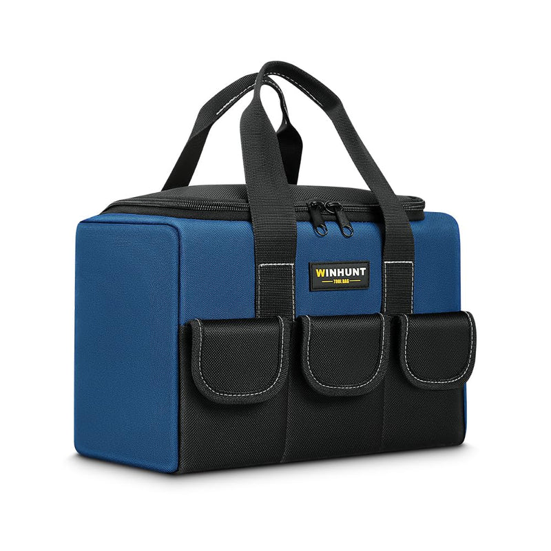 Small Tool Bag, Waterproof Tool Bag Organizer 1680D Tool Bags for Men Heavy Duty, with Multi-Pockets for Electricians, Blue 12 inch