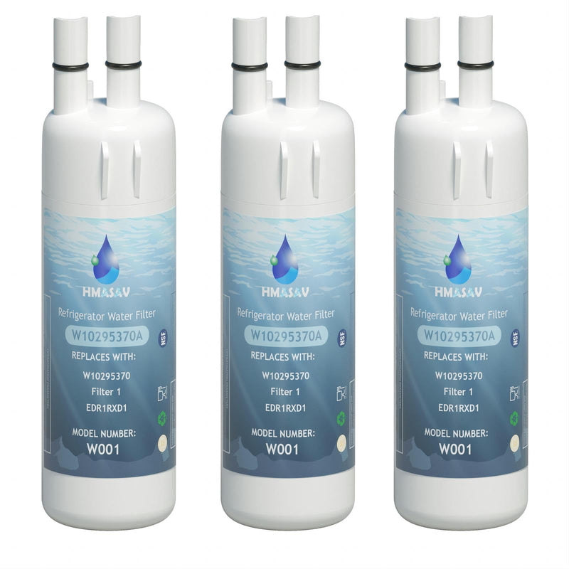 W10295370A water filter replacement, Compatible with EDR1RXD1, EDR1RXD1B, W10295370, Filter 1, WHR1RXD1, KAD1RXD1, P4RFKB2, P8RFWB2L, 46-9930,46-9081 3PACK 3