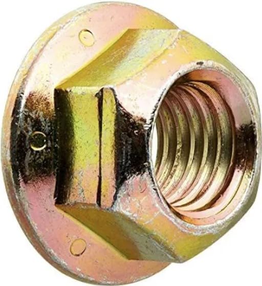 7/16"-14 (25 Pack) Grade 8 Prevailing Torque Hex Flange Lock Nut, Coarse Thread, Yellow Zinc by Makers Bolt 7/16"-14 (25 pack)