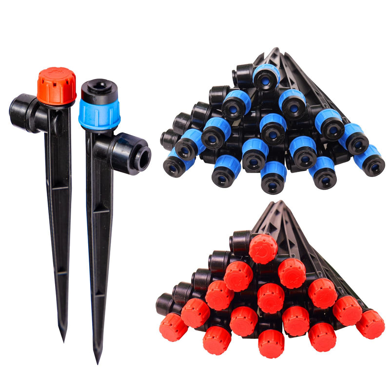 32 Pack New Easy-Connect Drip Emitters Sprays for 1/4" Drip Irrigation Tubing (16 Pcs Quick-Connect Emitters Vortex+16 Pcs Quick-Connect Emitters Stream) (16 Pcs Emitters Vortex + 16 Pcs Emitters Stream)