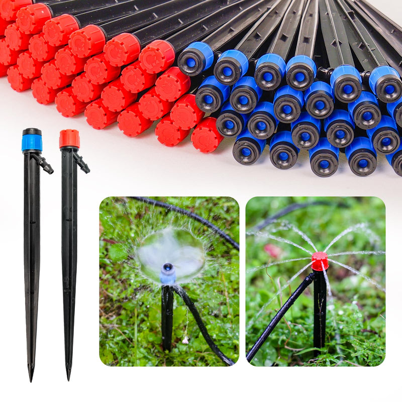 60 Pack Drip Irrigation Emitters Sprays for 1/4 Drip Irrigation Tubing, Irrigation System for Garden (30 Pcs Emitters Vortex + 30 Pcs Emitters Stream) 60 Pcs Emitters