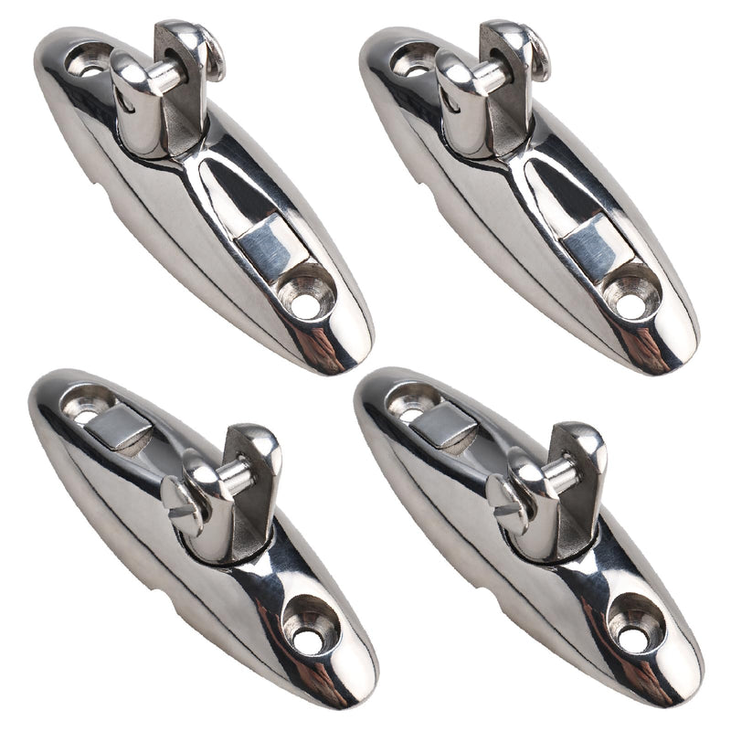 NovelBee 3.6in 4pcs Boat Bimini Top Swivel Hinge,316 Stainless Steel Deck Side Mount Quick Release 360 Degrees Hinge for Boat Yacht