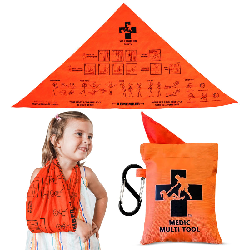 Mult Tool - Tourniquet, Triangle Bandage, Arm Sling, Pressure Bandage and Splint in Quick-Draw Bag w/Attachment - First Aid Kit Survival Essentials - Emergency Survival Kit, 1-Pack 1 Pack