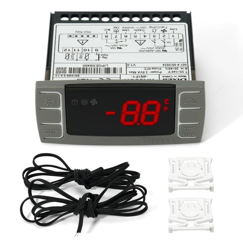 for Dixell XR06CX-4N1F1 Temperature Controller Fit 120V 50-60hz Commercial Refrigerators/Freezer #Replace for Dixell Programmable Temperature Controller with Temperature Sensing Probe