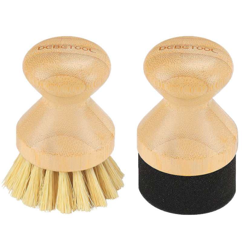 Cutting Board Oil Wax Applicator and Scrub Brush Set- Natural Bamboo with Sisal Fiber and Sponge for Food Grade Mineral Oil Board，Wooden Worktops,Utensil Care