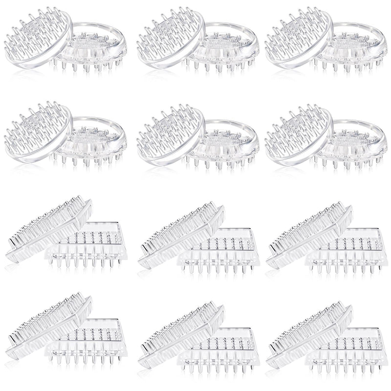 Queekay Carpet Protector Spiked Caster Cups Plastic Caster Cups Round and Square Comfortable Touch Caster Cup Spiked Furniture Cup for Sofas, Tables, Chairs Offices Bookcases Other (24) 24