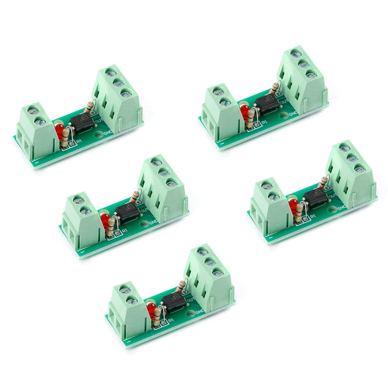 5Pcs 12V Optocoupler Isolation Board Optoelectronic Isolator EL817 PC817 Card Rail Bracket Input 3-5 V Optocoupler Isolation Module 1 Channel Opto PNP NPN Signal Converter