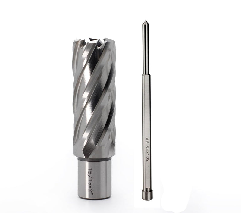 OSCARBIDE 15/16" x 2" HSS Annular Cutter 3/4" Weldon Shank Mag Drill Bit | 2 Flat |15/16"Cutting Diameter | 2"Cutting Depth | Burr-Free Holes | Rapid Chip Removal | 10x Faster Than Twist Drills