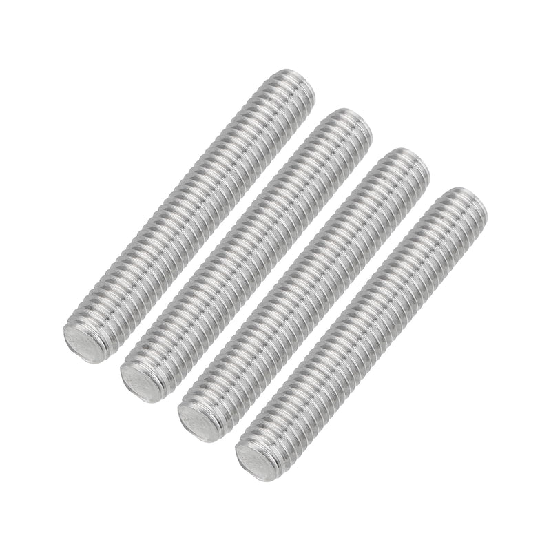 uxcell 4Pcs Fully Threaded Rod, M8 x 50mm 304 Stainless Steel Right Hand Thread Bar Studs M8-1.25 Thread Pitch for Furniture Machinery Assembly 4