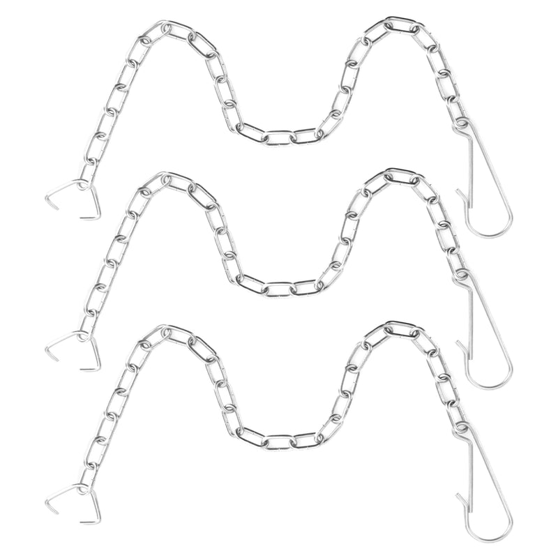 Toilet Flapper Chain 3Pcs Toilet Chain Toilet Handle Replacement Kit 9.5“ Stainless Steel Toilet Handle Chain with Hook Ring Universal Toilet Lift Chain Replacement Fits Most Toilet Flappers, Silver