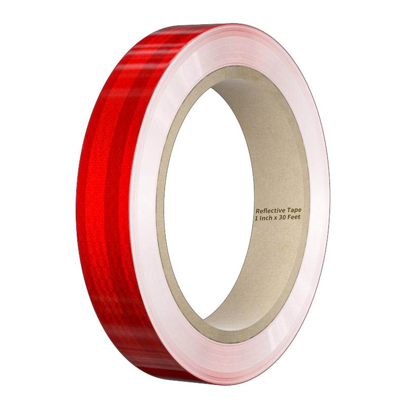 Reflective Tape, 1 Inch x 30 Feet - High Intensity - Red Reflective Safety Tape Waterproof Conspicuity for Trailer Reflector Trucks Bikes Baby Strollers Helmets
