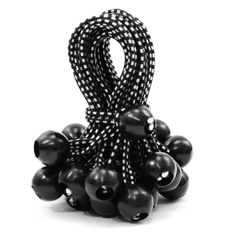 A ANTELOPE 25-Pack Ball Bungee Cord, 8" Heavy Duty Bungee Cord of Canopy Tarp Balls for Camping, Tent, Cargo, Fixed Lines and Hoses, Patio Umbrellas, Awnings (Black & White) 8" x 25PCS