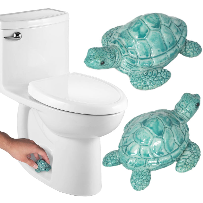 Turtle Toilet Bolt Caps Decorative Toilet Screw Cover Caps Sea Turtle Bathroom Accessories Decor Covers for Bottom Floor Knob Coastal Home Beach House, Easy to Install 2pcs Teal Turtle