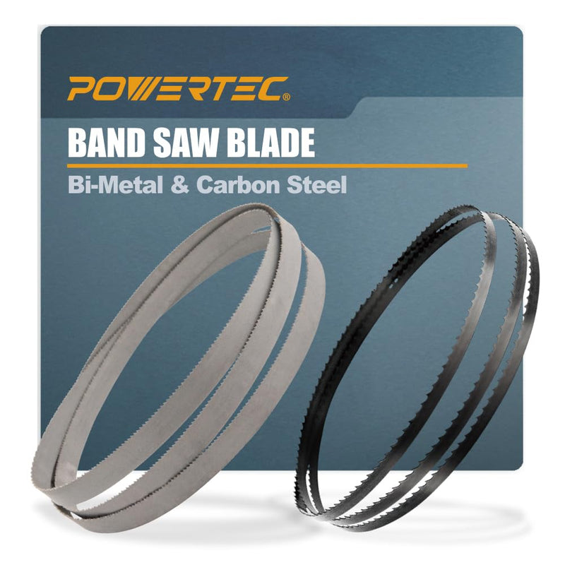 POWERTEC 105 Inch Bandsaw Blades Assortment for Woodworking & Non-Ferrous Metal Cutting, Band Saw Blades for Delta 14" Band Saw with Riser Block, 2pk (13714)