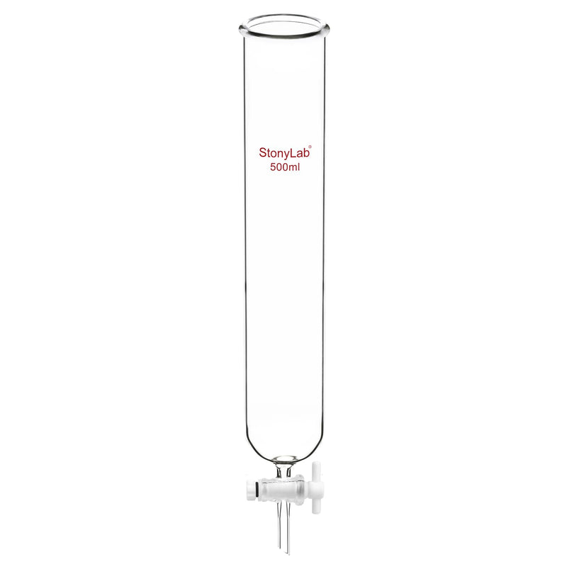stonylab Dropping Funnel, Borosilicate Glass Burette Funnel with PTFE Stopcock for Laboratory and Home Use, 500 ml