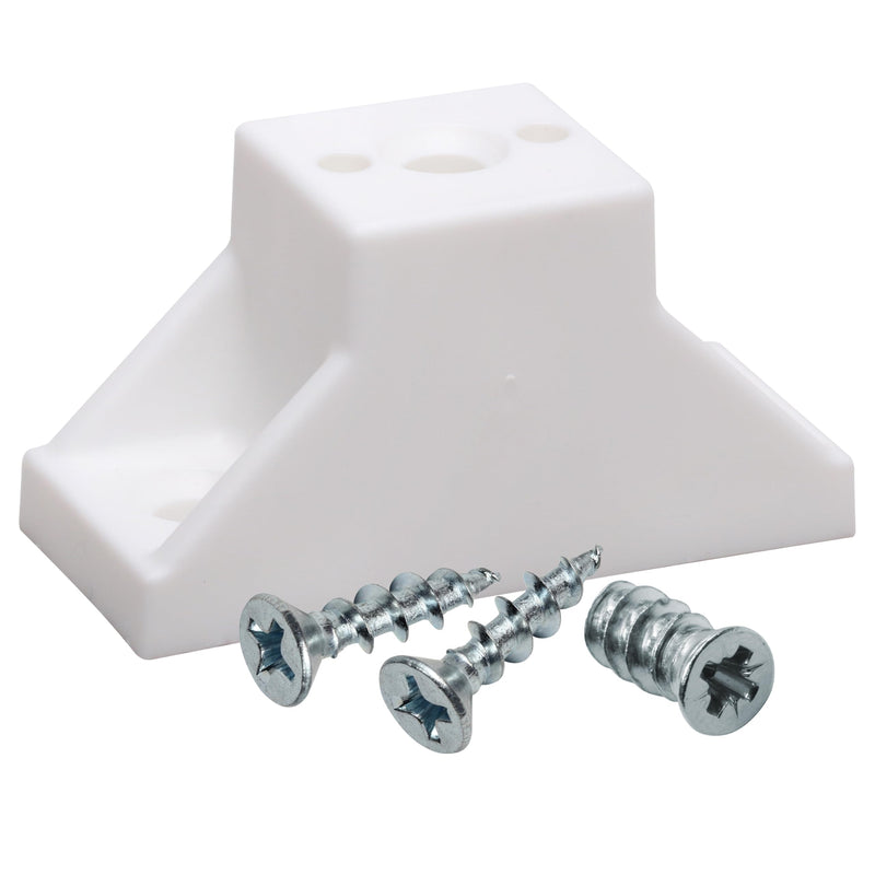 4 Pack Rok Hardware 1" (25mm) Drawer Slide Cabinet Side Spacers, Plastic Kitchen Cabinet Spacer for Slide-Out Trays, Screws Included, White - R013WHT 4