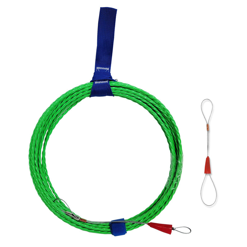 Fish Tape Cable Puller Kit 32FT 10m 4.5mm PET Electrical Cable Puller spiral extruded polymer Electrical Fish Tape (10M)