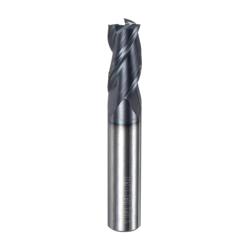 uxcell Carbide Square End Mill, 9/16" Diameter TiAlN Coated 3 Flutes Milling Bit Cutter, for Hardened Steel Stainless Steel Alloy Metal, 9/16" Shank 1-1/2" Cut Length 3-1/2" Long HRC55