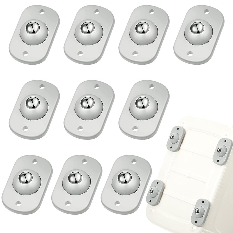Self Adhesive Caster Wheels, Appliance Rollers for Kitchen Appliances, 360° Swivel Mini Universal Wheel Roller Casters for Storage Box (Grey - 10 PCS)