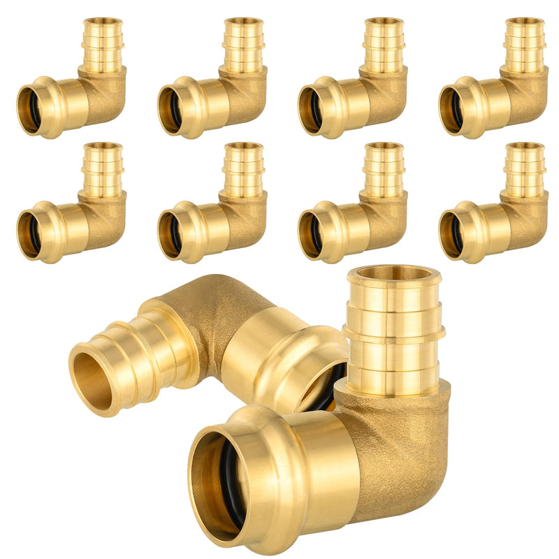 10Pcs EFIELD 3/4" Copper Press x 3/4" PEX-A Expansion Elbow(PRESS097-10) 10