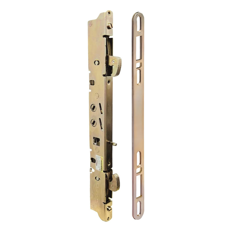 Alloy Steel Dual Point 9-15/16" Mortise Lock with 10-1/8" Faceplate for Sliding Patio Glass Door | Multi Point Locking Mechanism Replacement - Fix and Repair Door Hardware Security 9-15/16" Mortise Lock and Faceplate