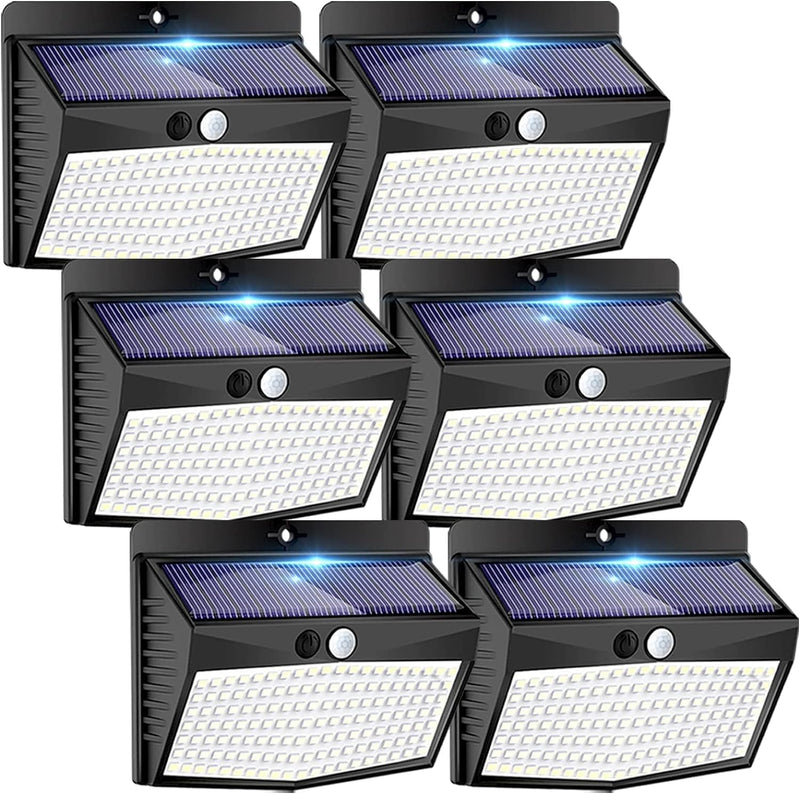 Peasur [6 Packs] Solar Lights Outdoor Motion Sensor Solar Security Lights Waterproof with 3 Lighting Modes Solar Powered Wall Lights Outside for Garden Fence Yard Deck Black 6 Pack