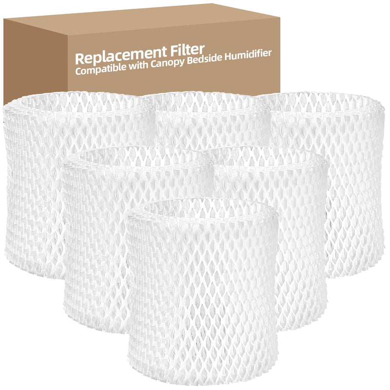 DerBlue 6 Pack Humidifier Replacement Filter Compatible with Canopy Bedside Humidifier and Nursery Humidifier,Wood Pulp & Paper Filter 6PACK