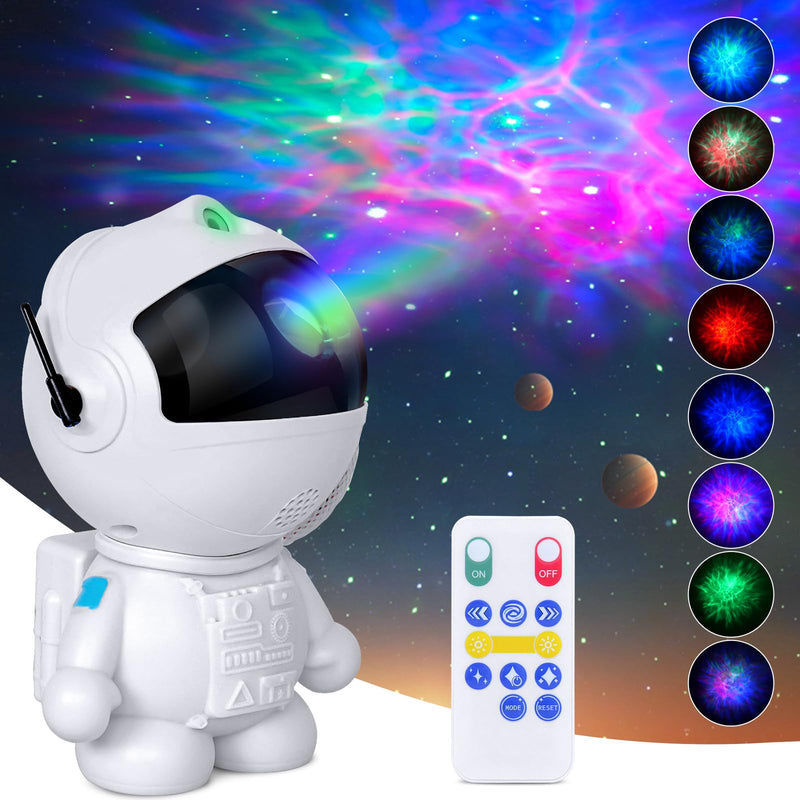 Astronaut Galaxy Projector with Nebula, Star Projector Ceiling LED Lamp with 8 Modes Astronaut Starry Night Light with Remote Gift for Kids Adults for Bedroom Christmas, Birthdays, Valentine's Day White