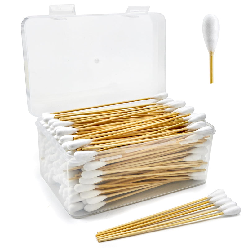 200 PCS Large Cotton Swabs in Storage Box - Dog Ear Cleaning Swabs, 6 inch Dog Ear Swab with Bamboo Handle - Big Cotton Swabs Soft and Thick, Extra Large Cotton Swabs Specially Designed for Pet Care 200PCS - PawsPlanet Australia