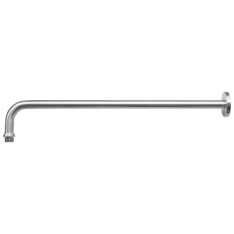 Naiture 90 Degree Shower Head Extension Arm, 20 inch Length Wall-Mount Rainhead Arm with Flange, 1/2 NPT Threaded Connection, Brass, Brushed Nickel Finish 20" x 3-1/2"