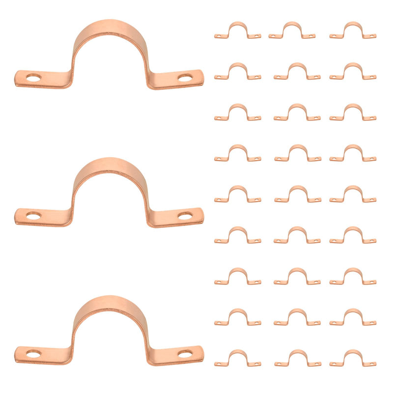 HeSun 30-Pack Copper Fittings, 3/4-Inch Copper Tube Strape, Two-Hole Clamp Mount for Pipe Support 3/4 INCH 30 PACK