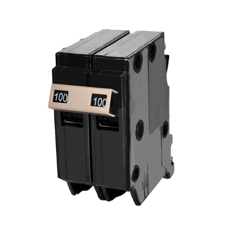 New Upgrade 2100 2-Pole 100-Amp Circuit Breaker, 3/4-Inch Plug-On Molded Case Circuit Breaker, Thermal Magnetic Protection, 100 Amp 10 KAIC, 120/240V