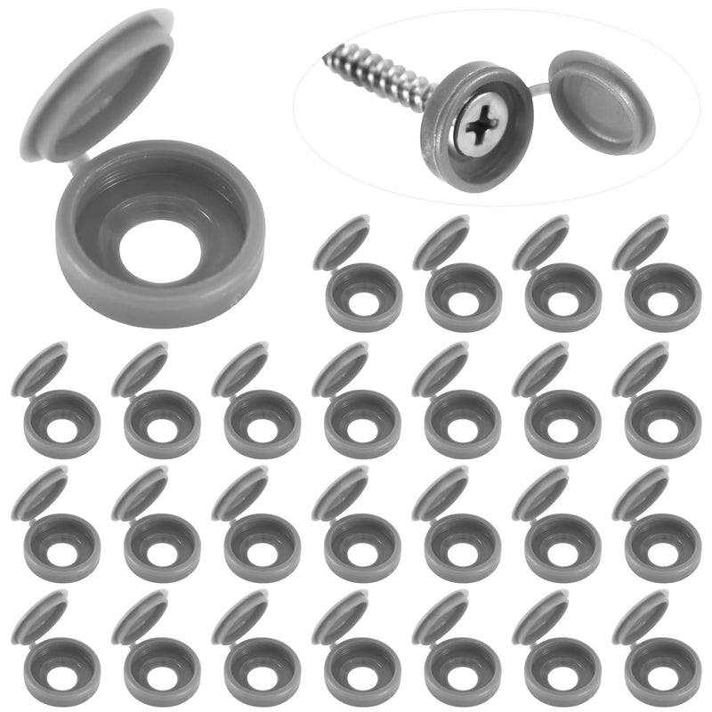 100pcs Screw Cover Caps, Plastic Hinged Screw Caps Folding Screw Covers Small Screw Cap Covers Screw Snap Covers for Screw Heads Protection (Dark Gray) Dark Gray