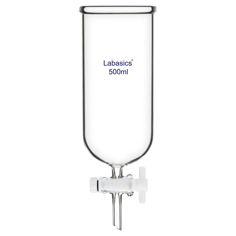 Labasics Dropping Funnel, Teflon Stopcock High Borosilicate Glass Top Opening Non-Graduated, for Precise Liquid Dispensing, 500 ml