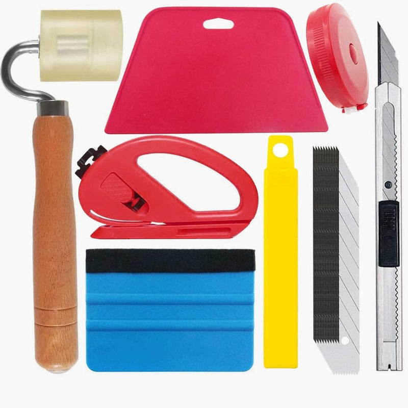 Wallpaper Smoothing Tools Kit for Wallpaper Paste Wallpaper Tools include Felt Seam Roller Squeegee Tape Measure, Craft Knife