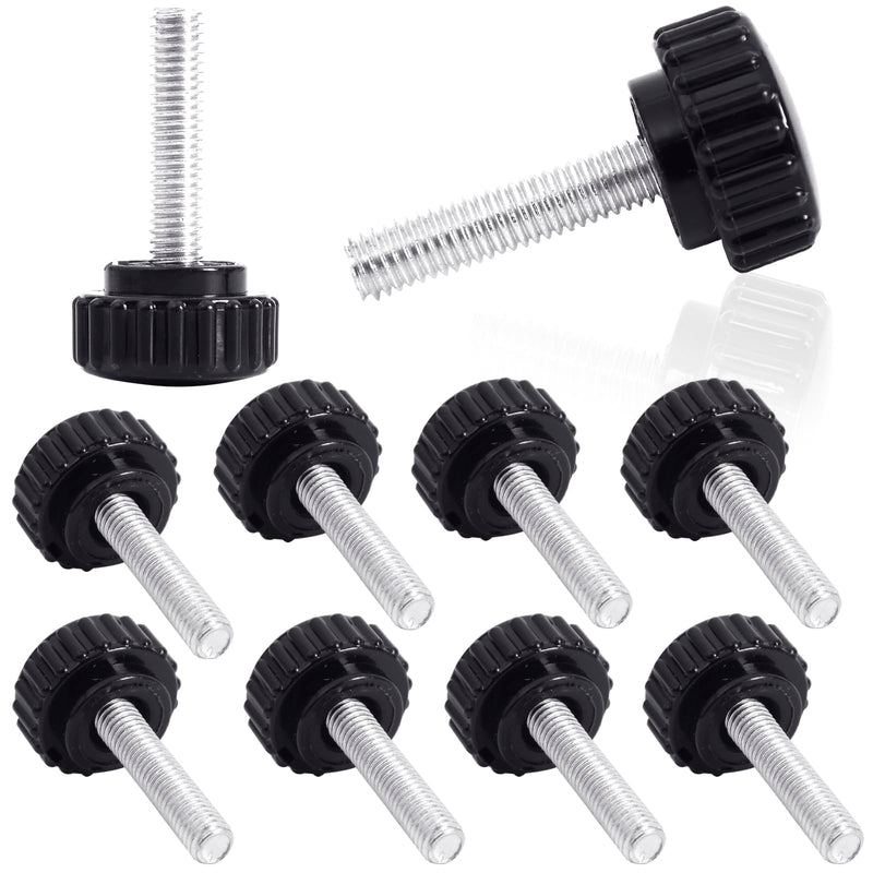 6 Pcs M6 x 25mm Metric Male Thread Knurled Clamping Knobs Grip Thumb Screw on Type Plastic Threaded Hand Bolt Knobs Black 6 - NewNest Australia