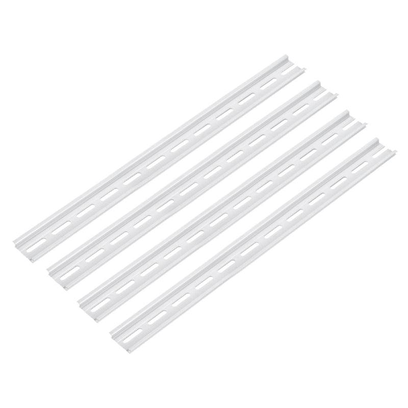 MECCANIXITY DIN Rail Slotted Aluminum Mounting Guide 15 Inch x 1.4 Inch x 0.3 Inch for Equipment Installation Pack of 4 Pcs