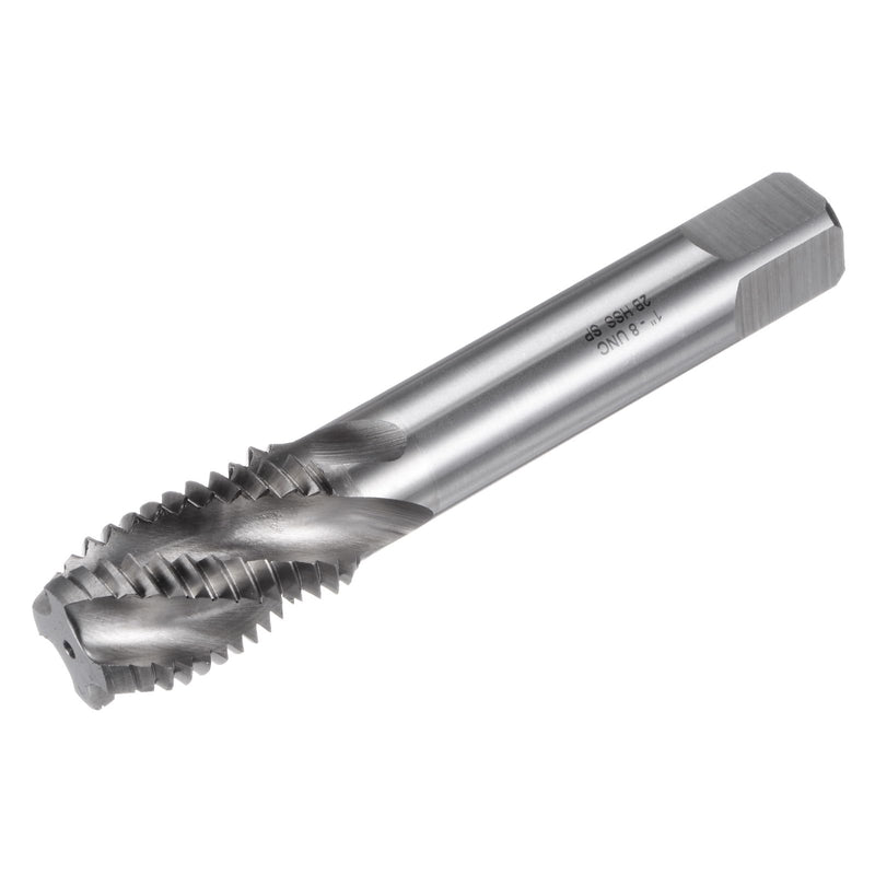 uxcell Spiral Flute Taps, 1-8 UNC 2B High Speed Steel (HSS) Uncoated Machine Thread Milling Threading Screw Tap 4 Flutes Tapping Tool