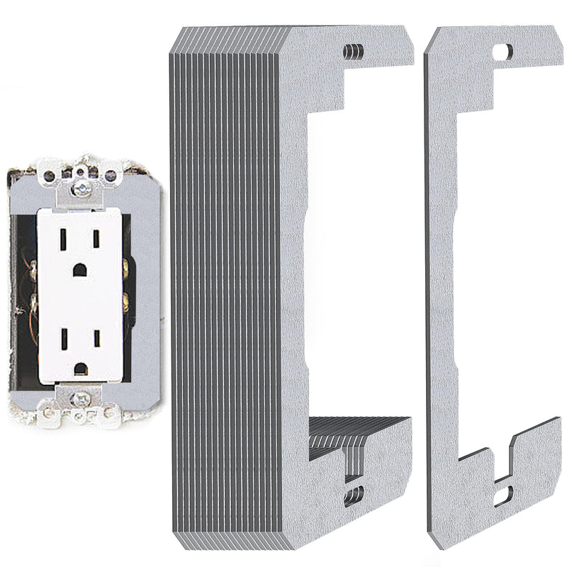 DECOHS 20 Pcs Wall Plate Spacer- Metal Flush Fit Device Leveling Plates- Receptacle Spacers Shims Leveler for Fixing Walls Electrical Outlet Electrical Boxes Silver-20pcs