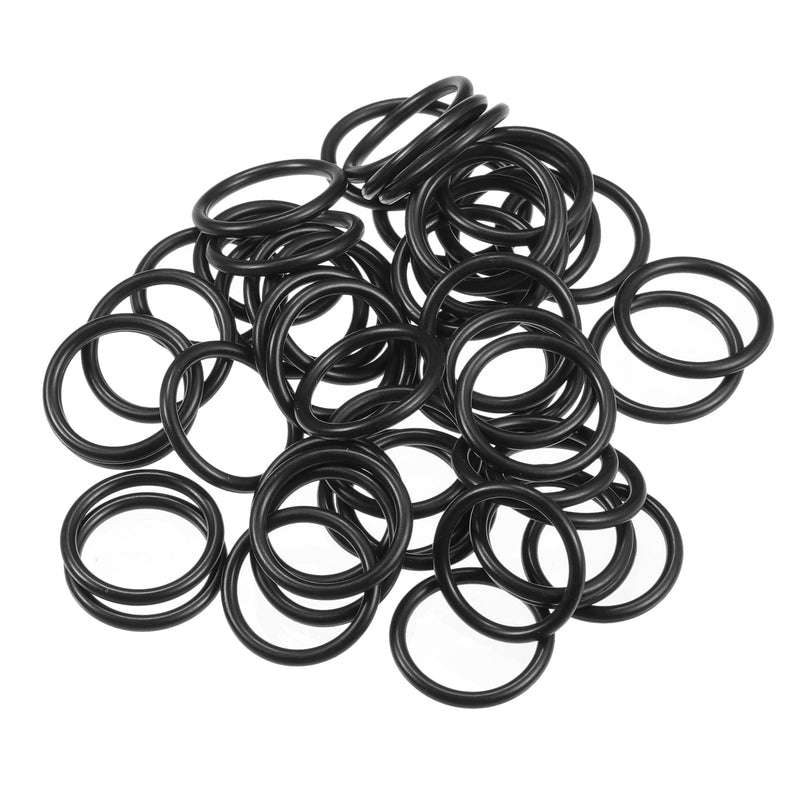 50 Pcs 15mm ID x 2mm CS Universal Car O Ring Seal Gasket - Car - Faucet Repair Trucks Suvs Trailer Tube Sealing Waterproof - NBR Rubber Black
