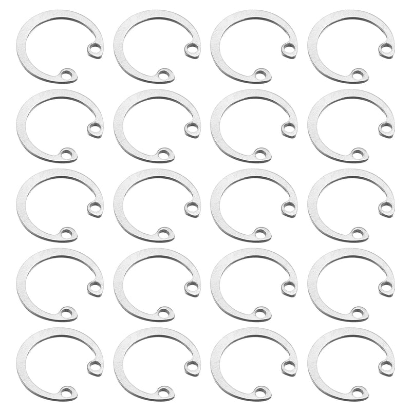 uxcell 100Pcs 18mm Internal Retaining Ring Circlip, 304 Stainless Steel Internal Circlip Snap Rings C-Clips for Grooved Shafts Studs, Silver Tone 100