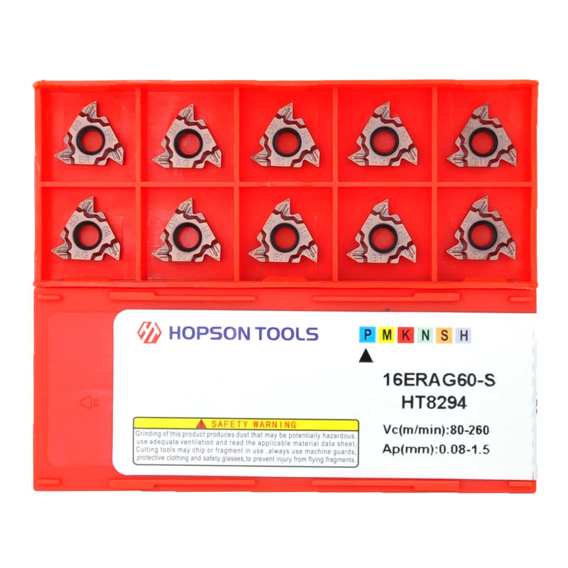 16ER/IR AG60 (Bronze) Carbide Inserts Laydown Threading 60 Degree External for Steel or Stainless Steel, 10pcs 16ER AG60