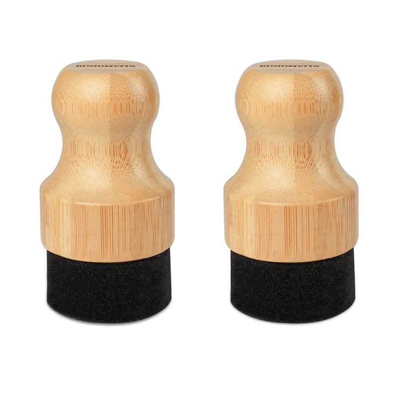 Cutting Board Oil Wax Applicator - 2PCS Bamboo Wood Applicator for Food Grade Mineral Oil Boards, Wooden Butcher Blocks,Spatulas,Spoons,Utensils